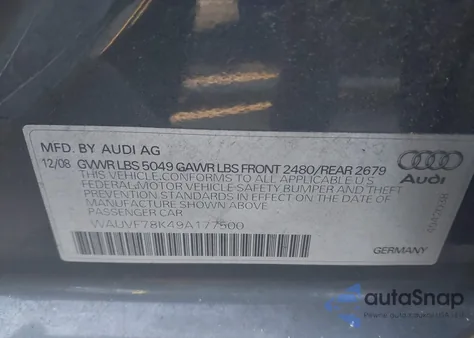 2009 Audi A4 2.0T Avant from USA, damaged, VIN WAUVF78K49A177500